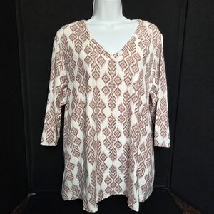 J. Jill Pure Jill 100% Cotton Shirt Patterned